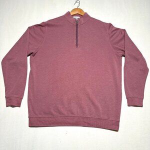 Peter Millar Quarter Zip Pullover XL Burgundy Heather Cotton Blend – Excellent